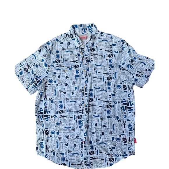 Coleman Men's Backyard BBQ Grilling Button Down Shirt Size Large - Picture 2 of 9
